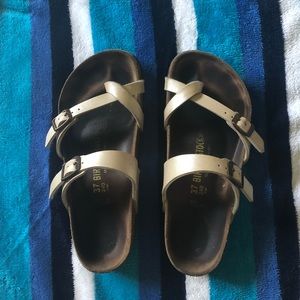 pearl white mayari birkenstocks